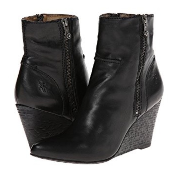 Frye Shoes - Sold FRYE Regina Seam Wedge Boots Black - 10M